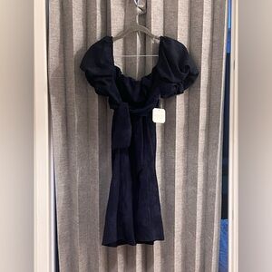 Altar'd State Navy Off-Shoulder Maxi Dress